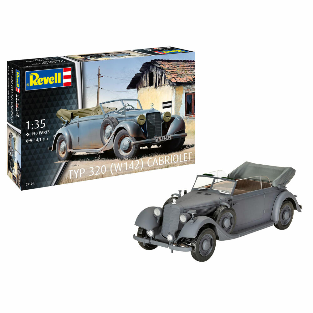 Revell Fahrzeug-Modellbausatz Typ 320 (W142) Cabriolet, Auto, 150 Teile, 1:35, 03354