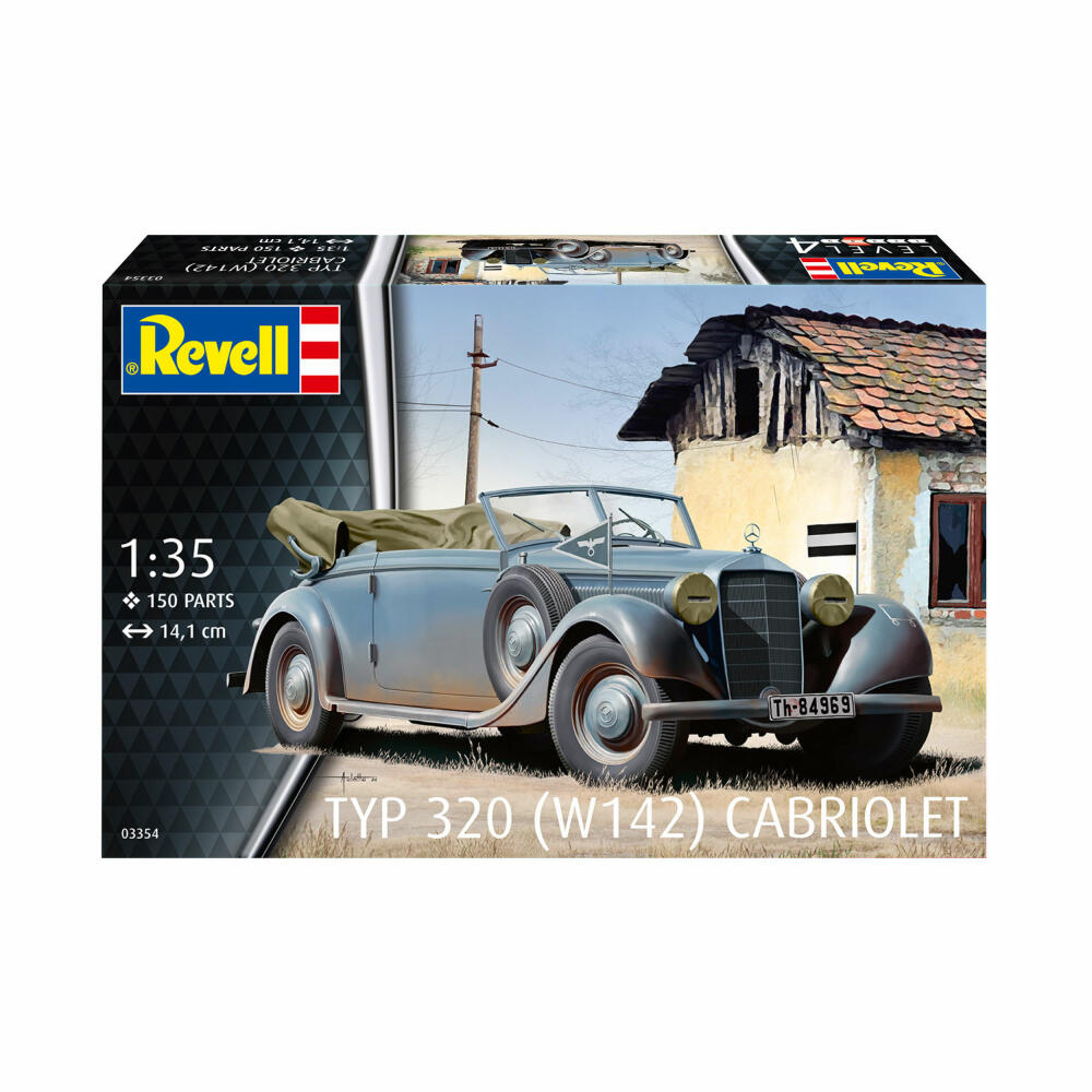 Revell Fahrzeug-Modellbausatz Typ 320 (W142) Cabriolet, Auto, 150 Teile, 1:35, 03354