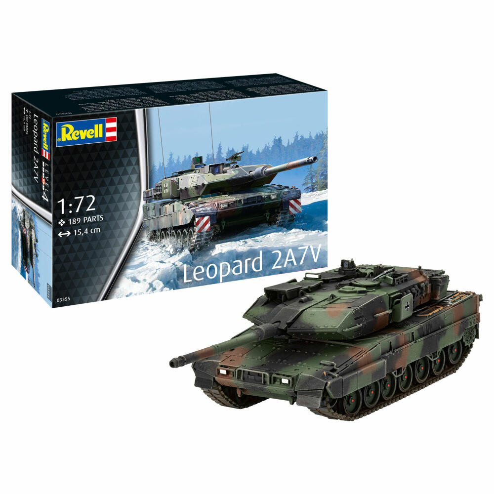 Revell Panzer-Modellbausatz Leopard 2A7V, Militär, 189 Teile, 1:72, 03355