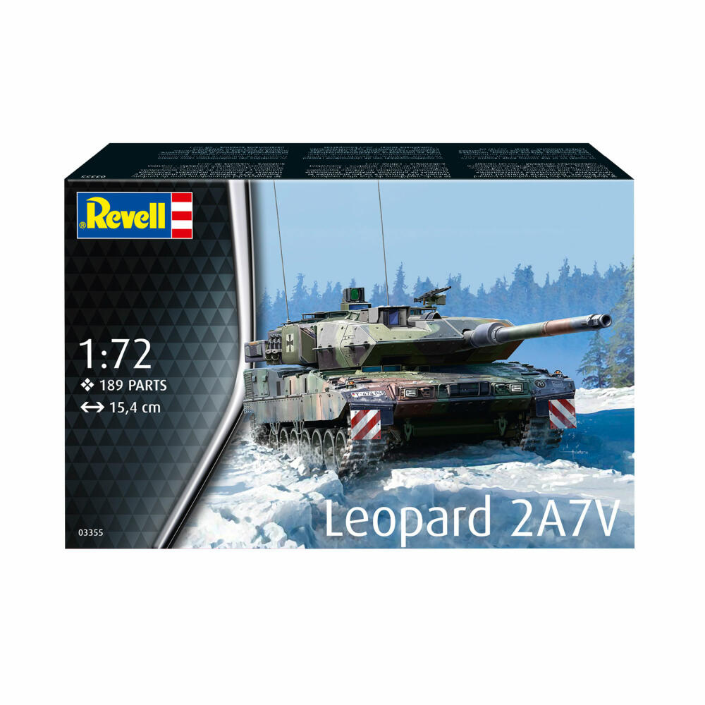 Revell Panzer-Modellbausatz Leopard 2A7V, Militär, 189 Teile, 1:72, 03355