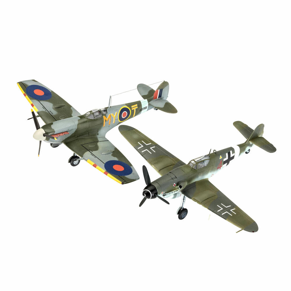 Revell Flugzeug-Modellbausatz Combat Set Bf109 & Spitfire Mk.V, 76 Teile, 1:72, 03710