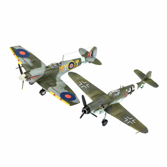 Revell Flugzeug-Modellbausatz Combat Set Bf109 & Spitfire Mk.V, 76 Teile, 1:72, 03710
