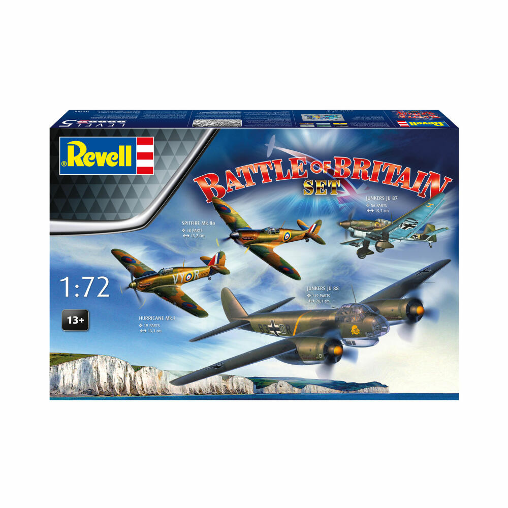 Revell Flugzeug-Modellbausatz Battle of Britain 85th Anniversary Set 4-tlg., 232 Teile, 1:72, 03766