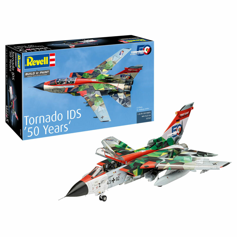 Revell Flugzeug-Modellbausatz Panavia Tornado IDS 50 Years, 309 Teile, 1:48, 03769