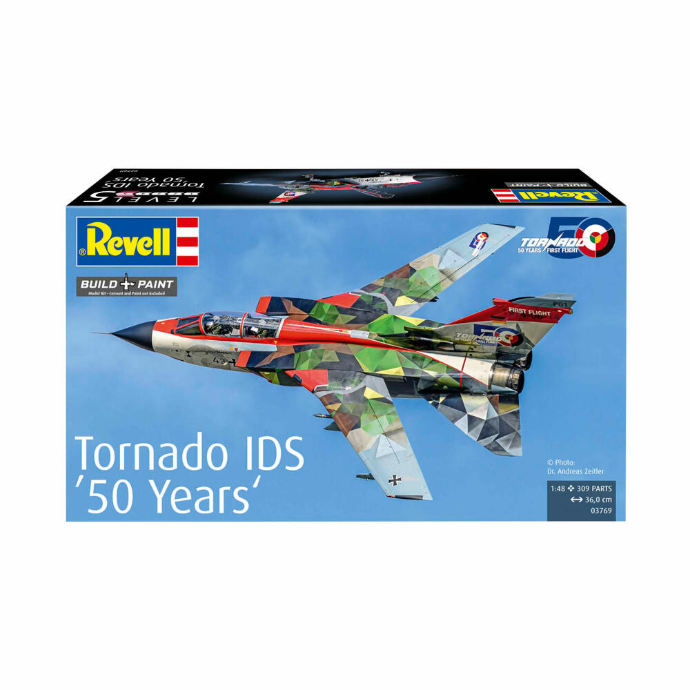 Revell Flugzeug-Modellbausatz Panavia Tornado IDS 50 Years, 309 Teile, 1:48, 03769