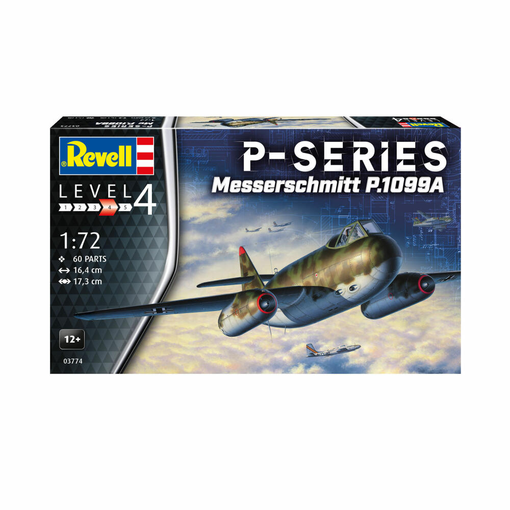 Revell Flugzeug-Modellbausatz Messerschmitt P.1099A - P-Series, 60 Teile, 1:72, 03774