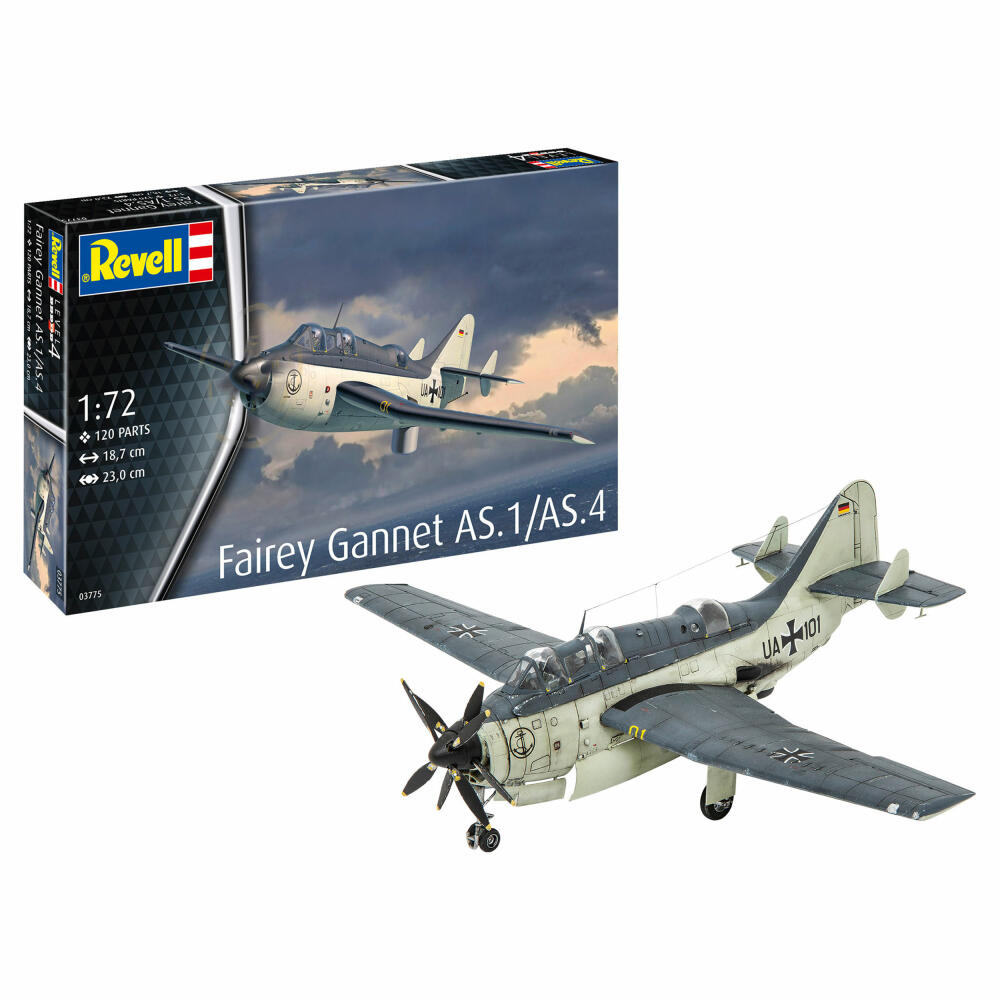 Revell Flugzeug-Modellbausatz Fairey Gannet AS.1/AS.4, 120 Teile, 1:72, 03775