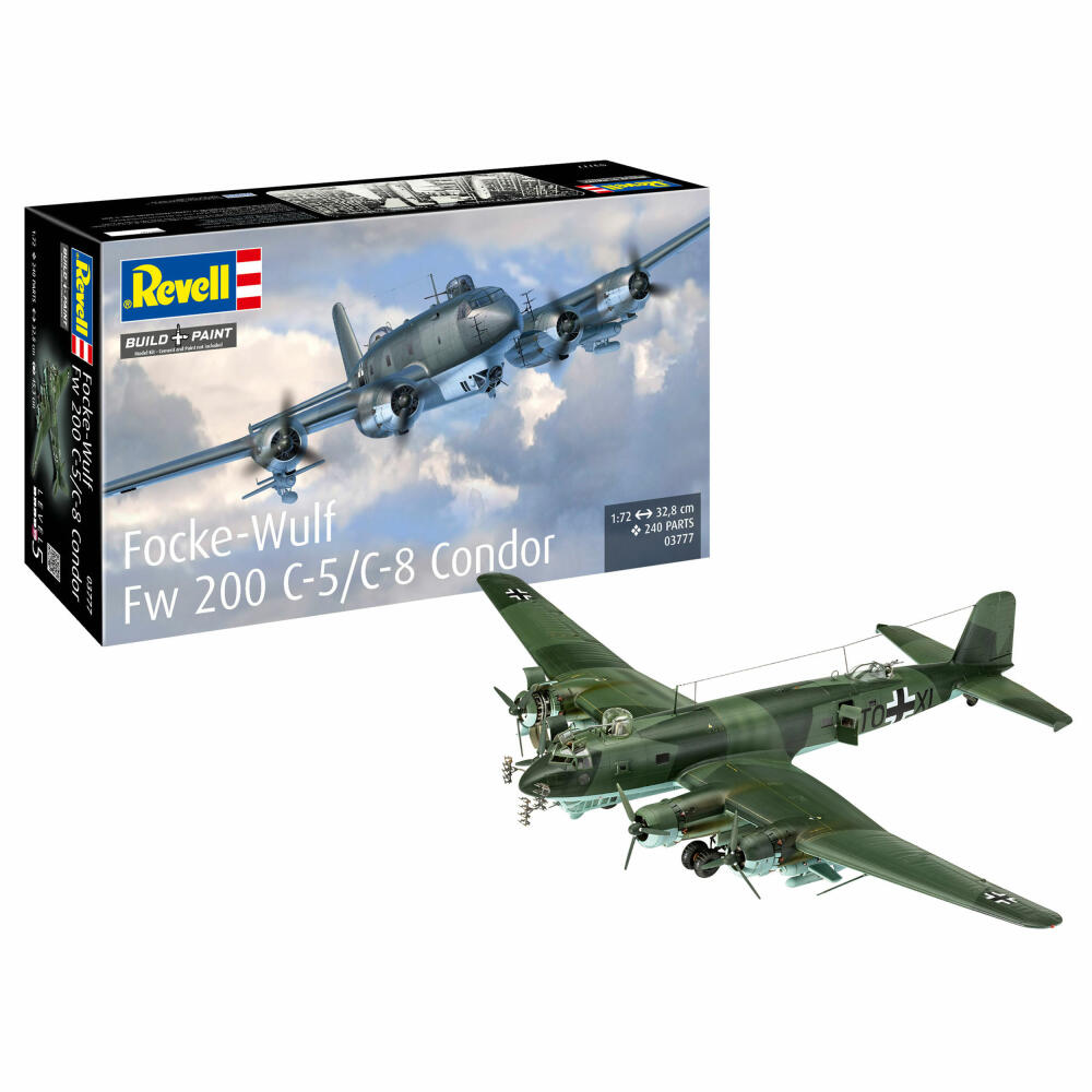 Revell Flugzeug-Modellbausatz Focke-Wulf Fw 200 C-5/C-8 Condor, 240 Teile, 1:72, 03777