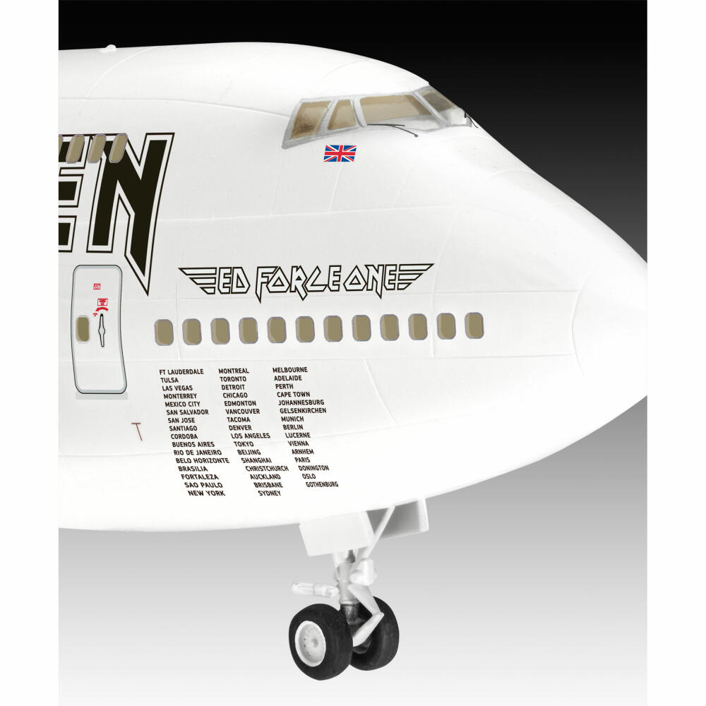Revell Flugzeug-Modellbausatz Boeing 747-400 Iron Maiden Ed Force One, 85 Teile, 1:144, 03780