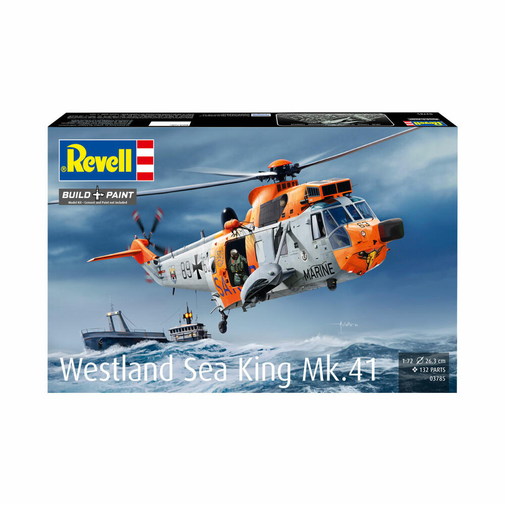 Revell Hubschrauber-Modellbausatz Westland Sea King Mk. 41/HU.5, Helikopter, 132 Teile, 1:72, 03785