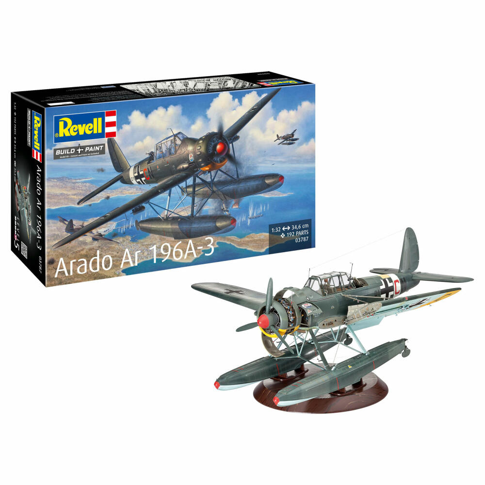 Revell Flugzeug-Modellbausatz Arado Ar196A-3 Seaplane, Wasserflugzeug, 192 Teile, 1:32, 03787