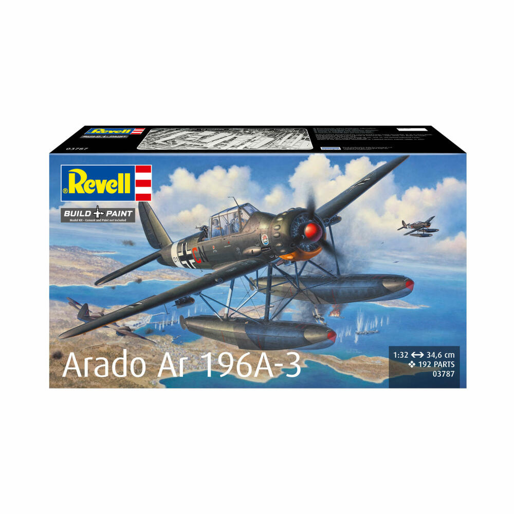 Revell Flugzeug-Modellbausatz Arado Ar196A-3 Seaplane, Wasserflugzeug, 192 Teile, 1:32, 03787