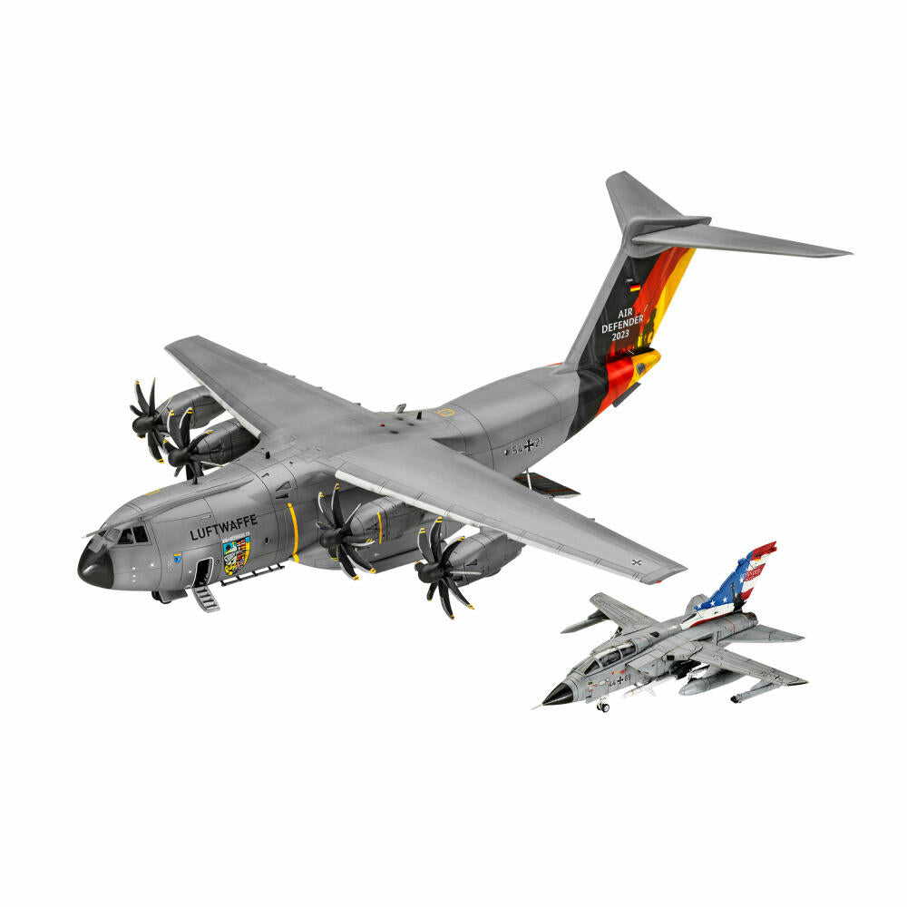 Revell Flugzeug-Modellbausatz Air Defender Set - Airbus A400M & Tornado, 223 Teile, 1:144, 03789