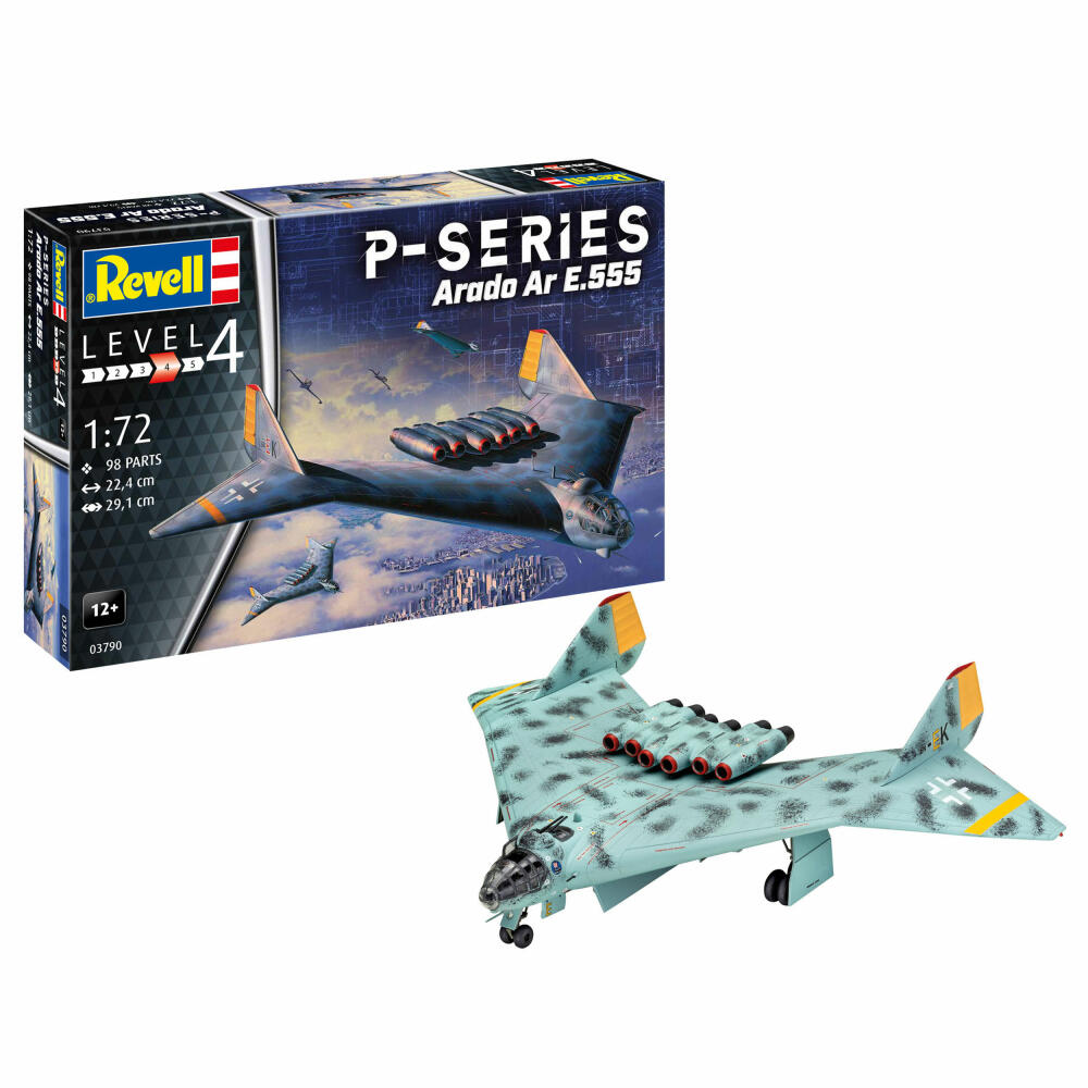 Revell Flugzeug-Modellbausatz Arado Ar E.555 - P-Series, Bomber, V-Flügler, 98 Teile, 1:72, 03790