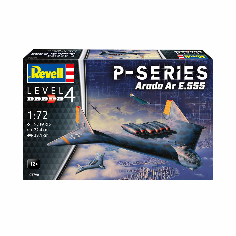 Revell Flugzeug-Modellbausatz Arado Ar E.555 - P-Series, Bomber, V-Flügler, 98 Teile, 1:72, 03790