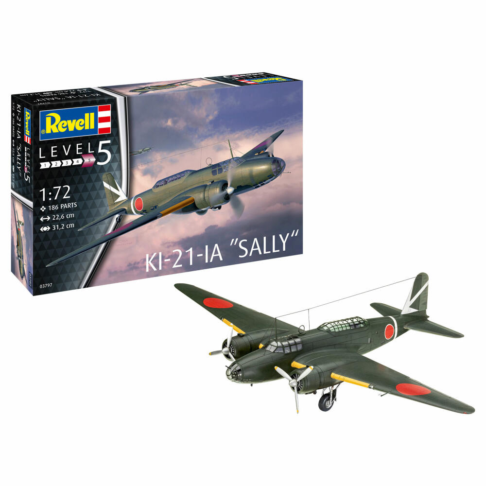 Revell Flugzeug-Modellbausatz KI-21-lA Sally, 186 Teile, 1:72, 03797