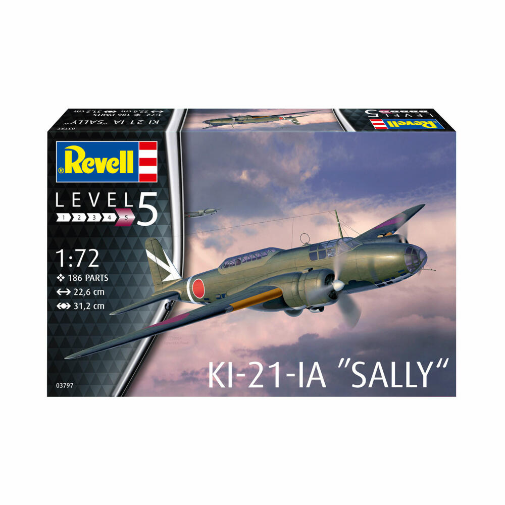 Revell Flugzeug-Modellbausatz KI-21-lA Sally, 186 Teile, 1:72, 03797