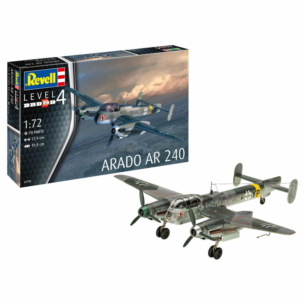 Revell Flugzeug-Modellbausatz Arado Ar 240, 70 Teile, 1:72, 03798