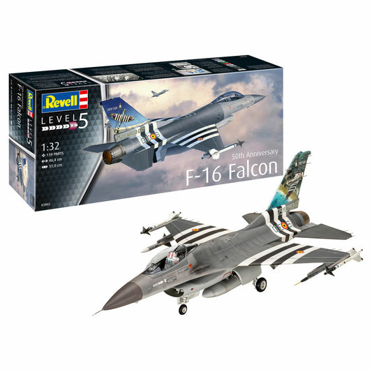 Revell Flugzeug-Modellbausatz F-16 Falcon 50th Anniversary, 150 Teile, 1:32, 03802