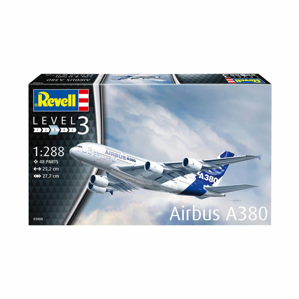 Revell Flugzeug-Modellbausatz Airbus A380, 48 Teile, 1:288, 03808