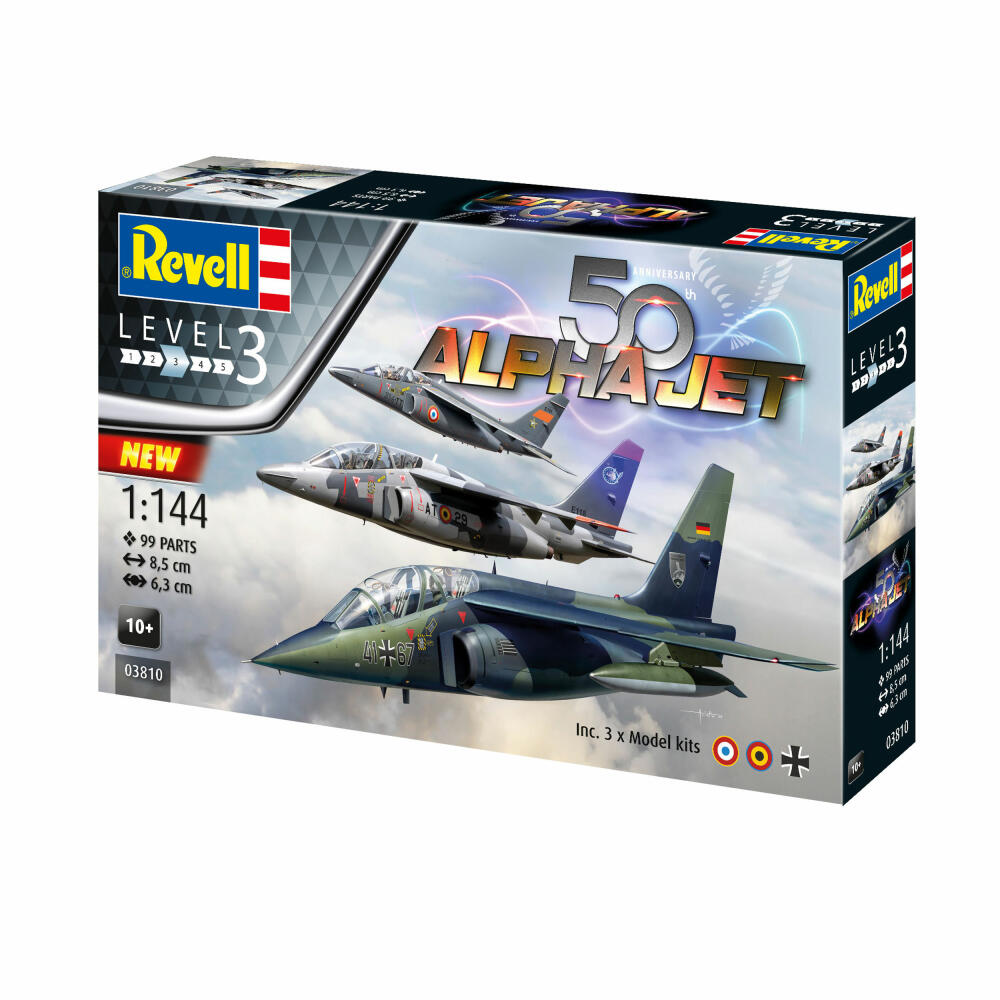 Revell Flugzeug-Modellbausatz 50th Anniversary Alpha Jet, 99 Teile, 1:144, 03810