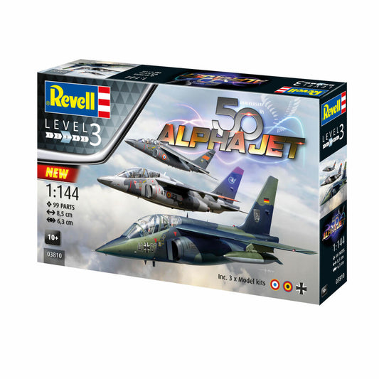 Revell Flugzeug-Modellbausatz 50th Anniversary Alpha Jet, 99 Teile, 1:144, 03810