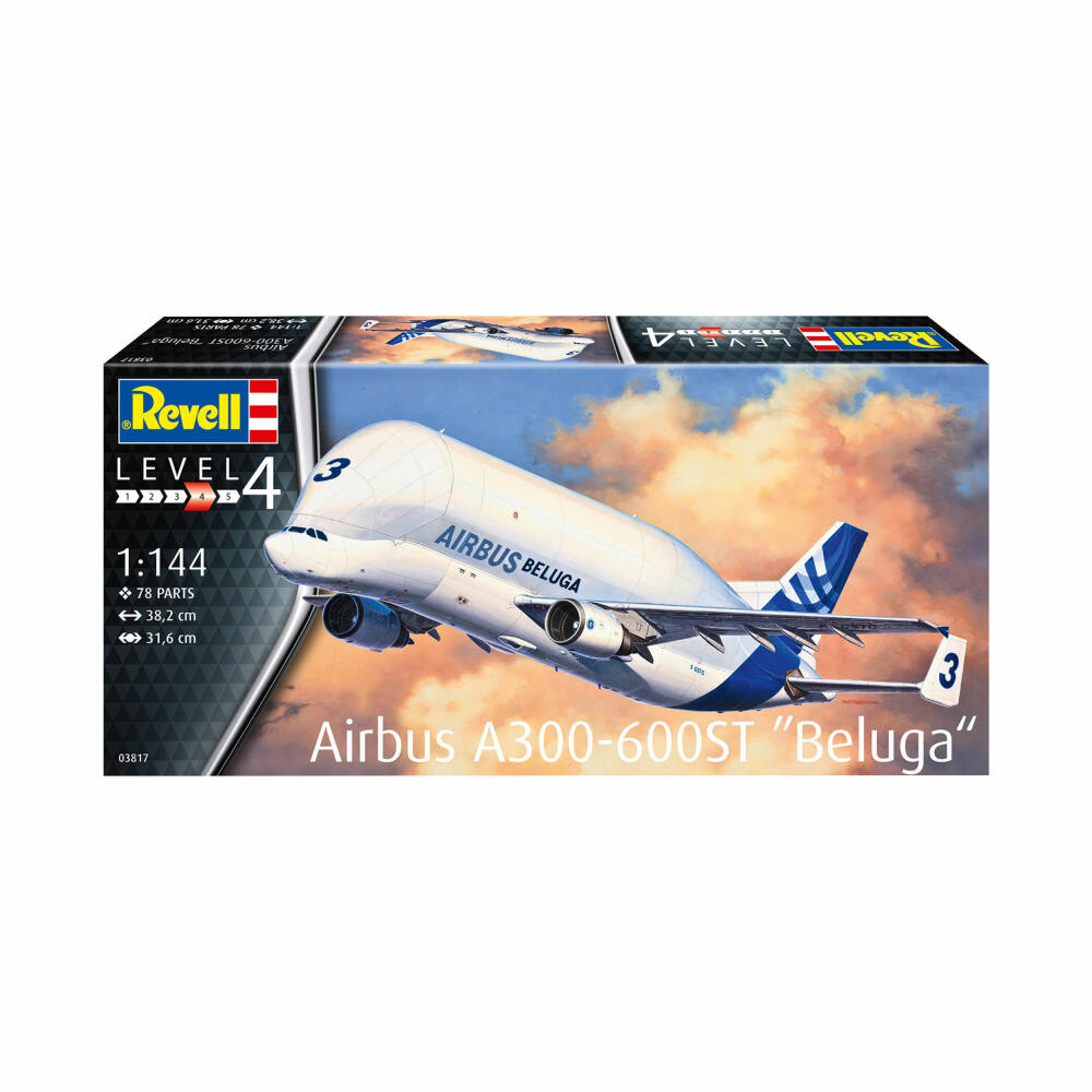 Revell Flugzeug-Modellbausatz Airbus A300-600ST Beluga, 78 Teile, 1:144, 03817