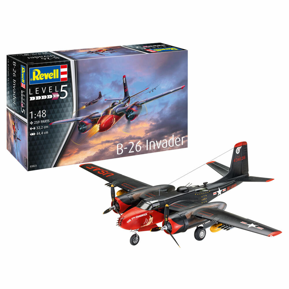 Revell Flugzeug-Modellbausatz B-26 Invader, 259 Teile, 1:48, 03823