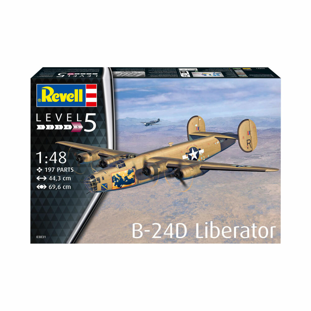 Revell Flugzeug-Modellbausatz B-24D Liberator, 197 Teile, 1:48, 03831