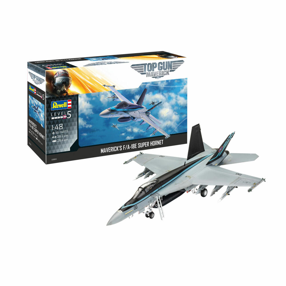 Revell Flugzeug-Modellbausatz Mavericks F/A-18E Super Hornet Top Gun, 161 Teile, 1:48, 03864