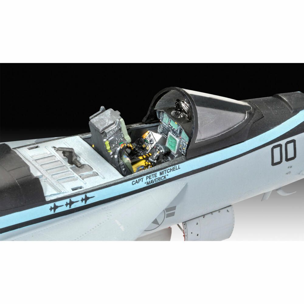 Revell Flugzeug-Modellbausatz Mavericks F/A-18E Super Hornet Top Gun, 161 Teile, 1:48, 03864
