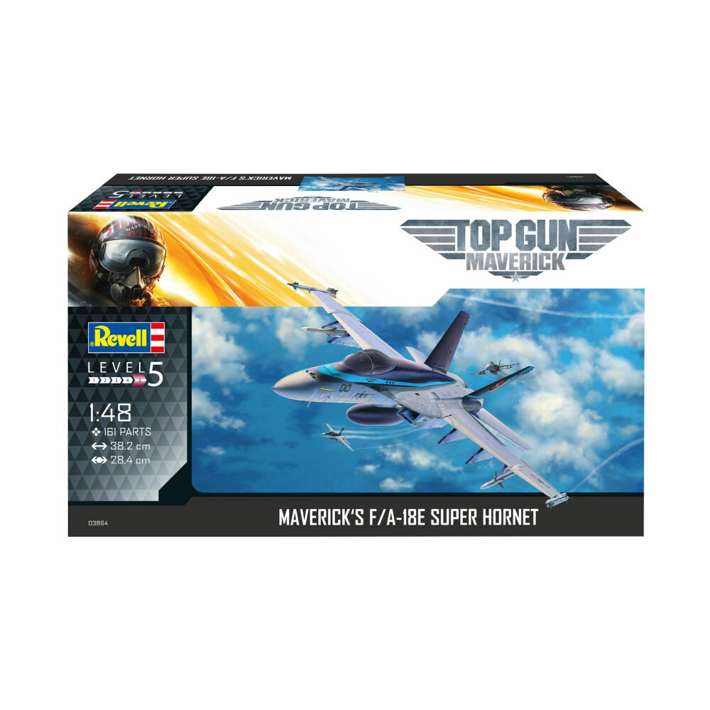 Revell Flugzeug-Modellbausatz Mavericks F/A-18E Super Hornet Top Gun, 161 Teile, 1:48, 03864