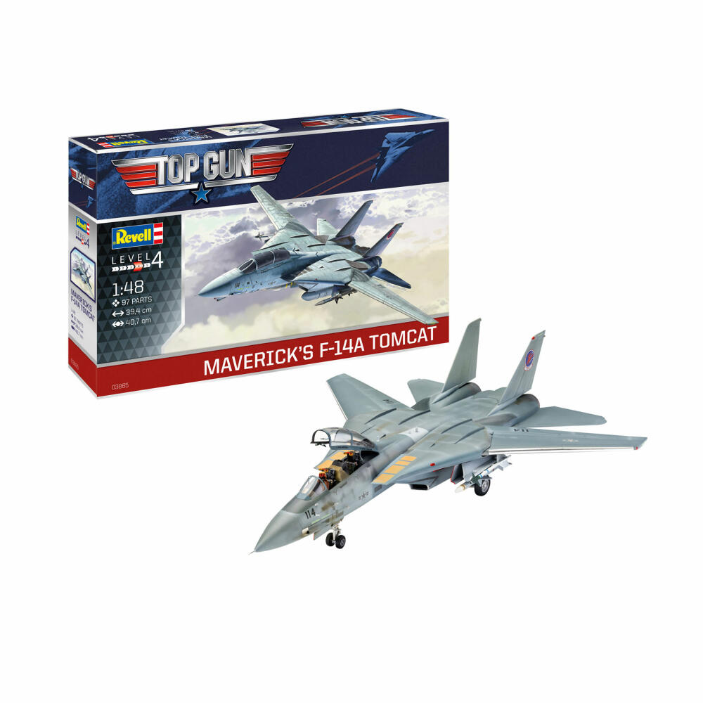 Revell Flugzeug-Modellbausatz Mavericks F-14A Tomcat Top Gun, 97 Teile, 1:48, 03865