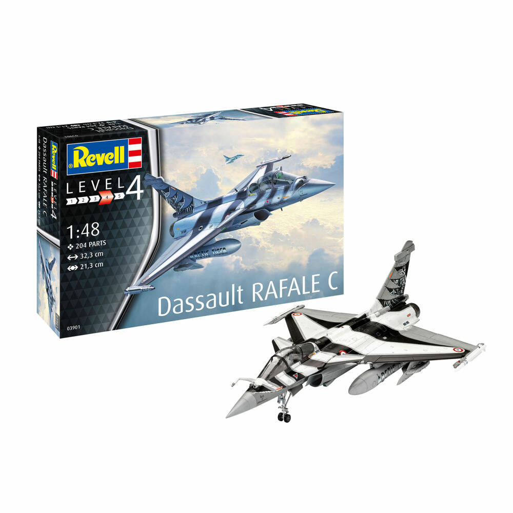 Revell Flugzeug-Modellbausatz Dassault Aviation Rafale C, 204 Teile, 1:48, 03901