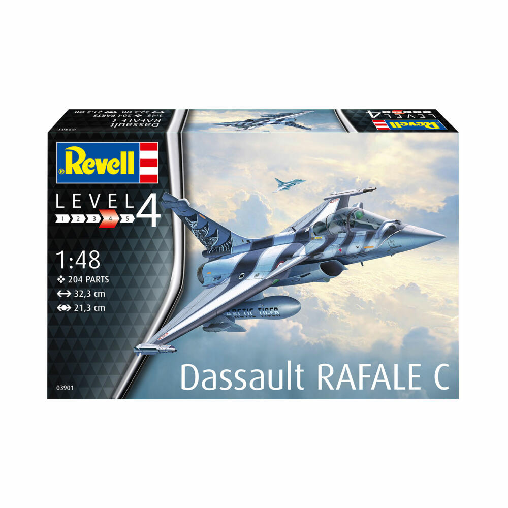 Revell Flugzeug-Modellbausatz Dassault Aviation Rafale C, 204 Teile, 1:48, 03901