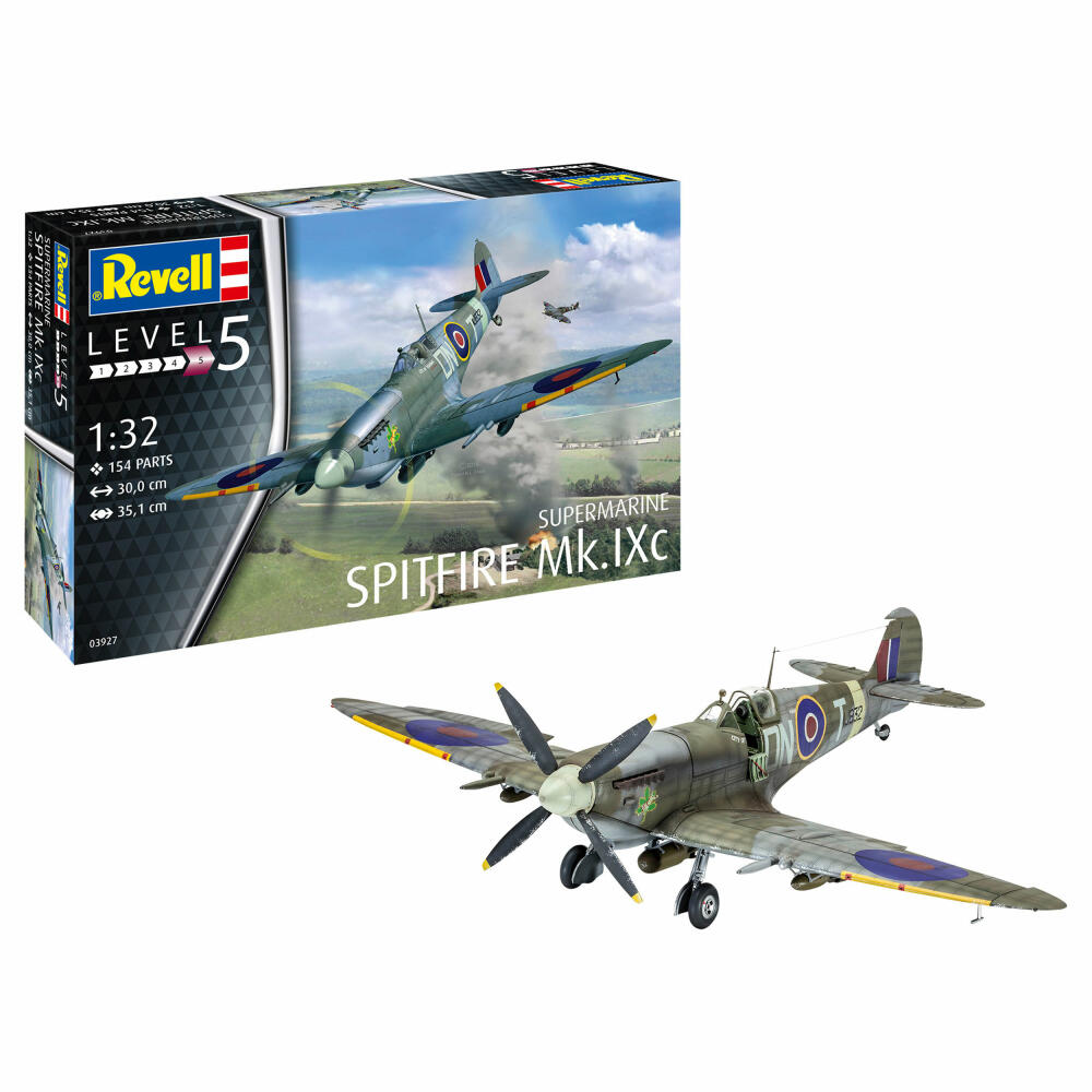 Revell Flugzeug-Modellbausatz Supermarine Spitfire Mk.IXc, 154 Teile, 1:32, 03927