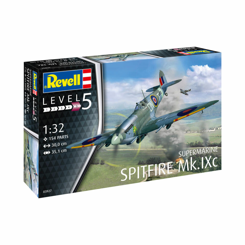 Revell Flugzeug-Modellbausatz Supermarine Spitfire Mk.IXc, 154 Teile, 1:32, 03927