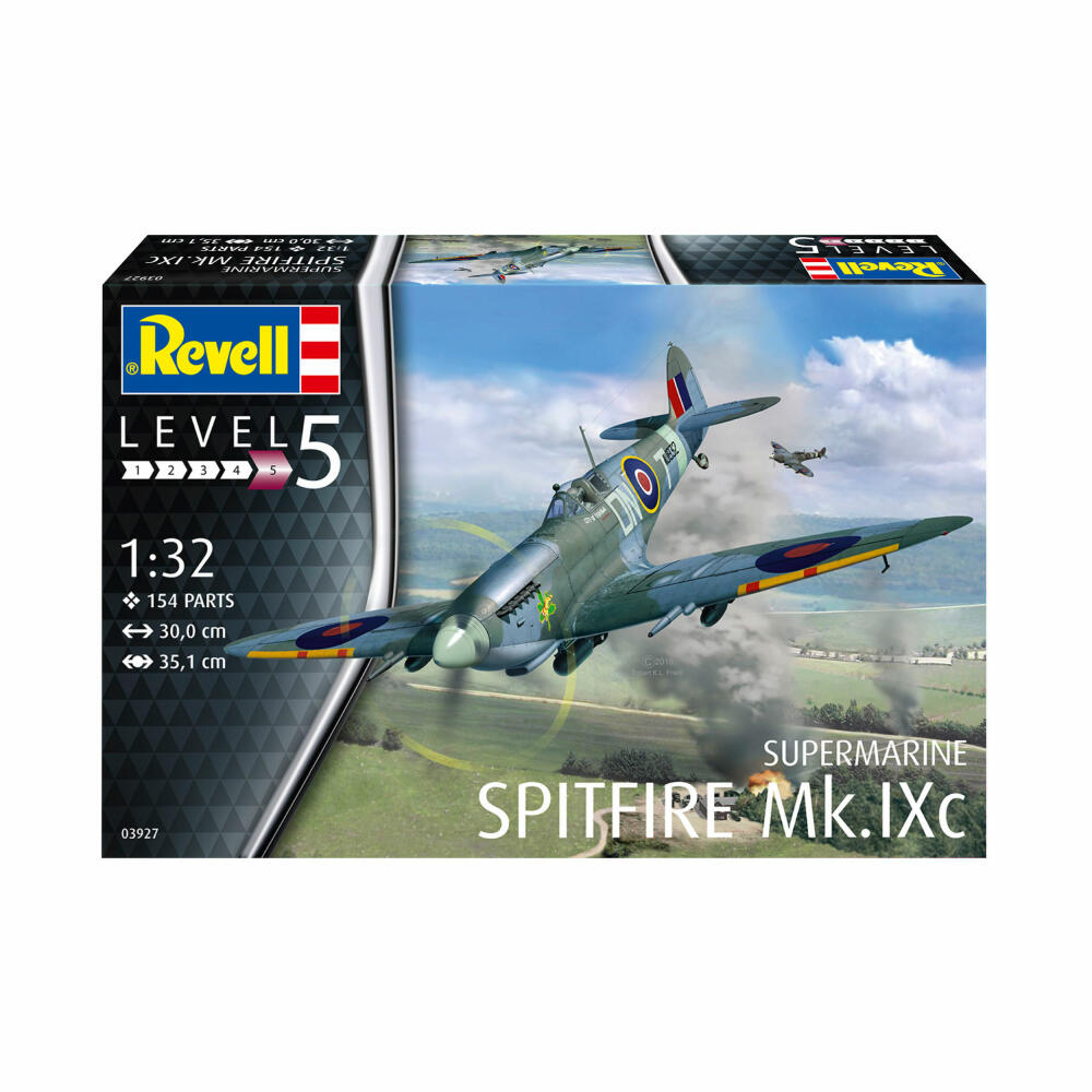 Revell Flugzeug-Modellbausatz Supermarine Spitfire Mk.IXc, 154 Teile, 1:32, 03927