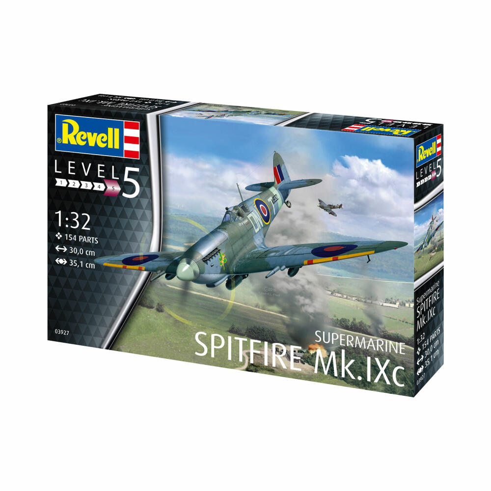 Revell Flugzeug-Modellbausatz Supermarine Spitfire Mk.IXc, 154 Teile, 1:32, 03927