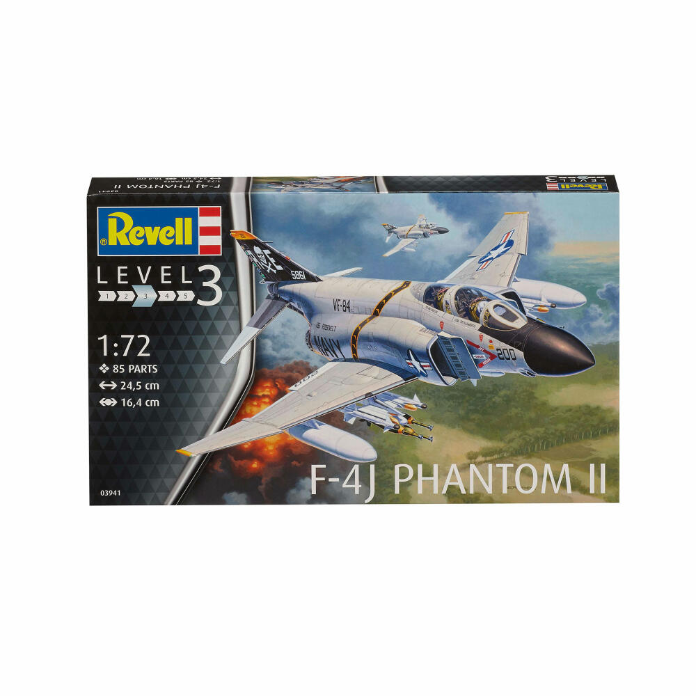 Revell Flugzeug-Modellbausatz F-4J Phantom II, 85 Teile, 1:72, 03941