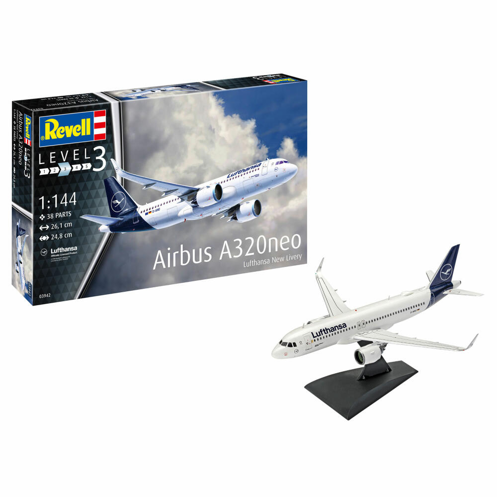 Revell Flugzeug-Modellbausatz Airbus A320neo Lufthansa New Livery, 38 Teile, 1:144, 03942
