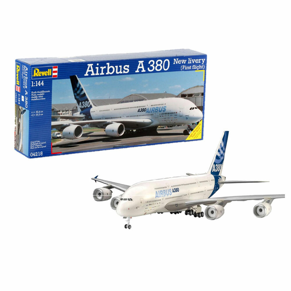 Revell Flugzeug-Modellbausatz Airbus A380 Design New livery First Flight, 163 Teile, 1:144, 04218