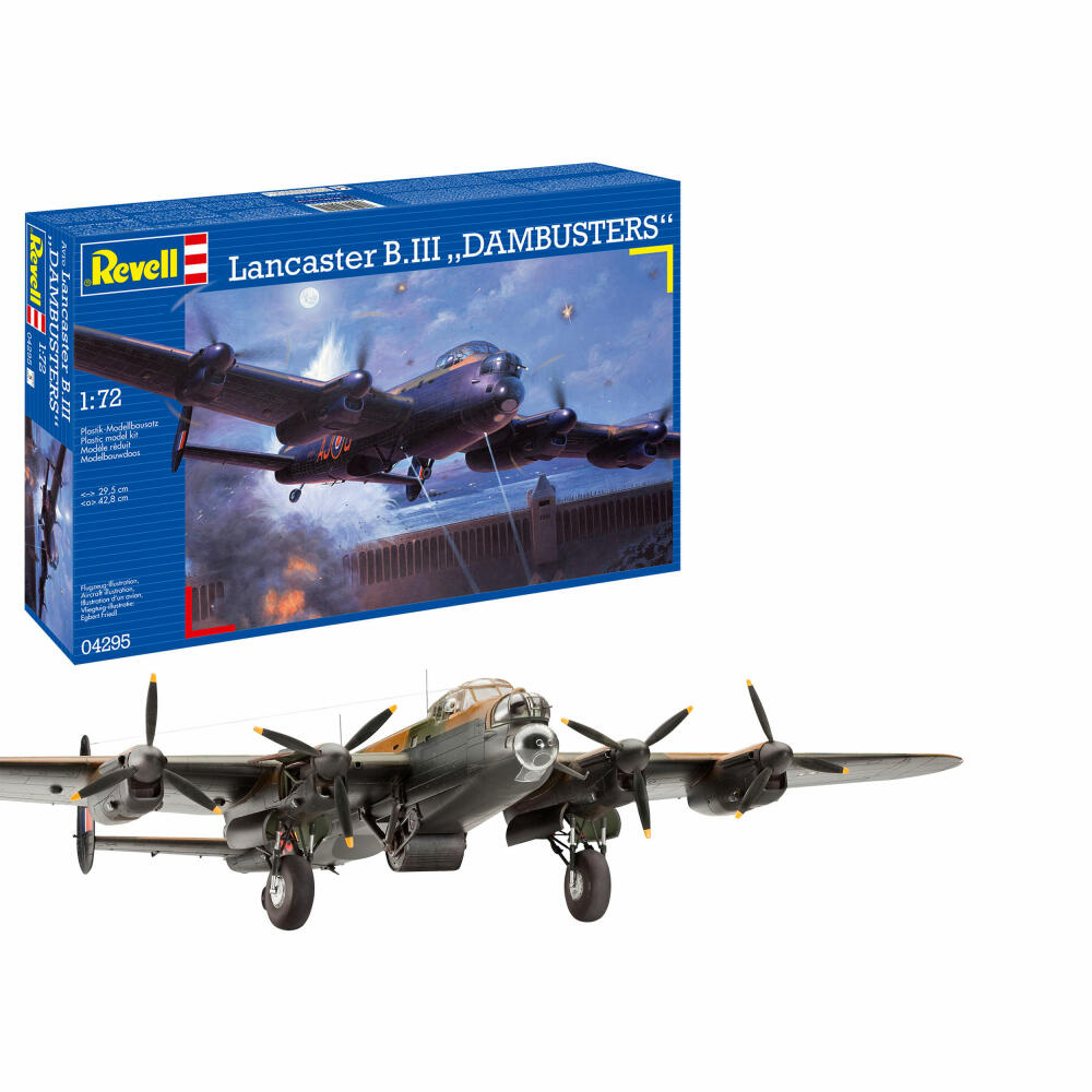 Revell Flugzeug-Modellbausatz Lancaster B.III Dambusters, Bomber, 224 Teile, 1:72, 04295