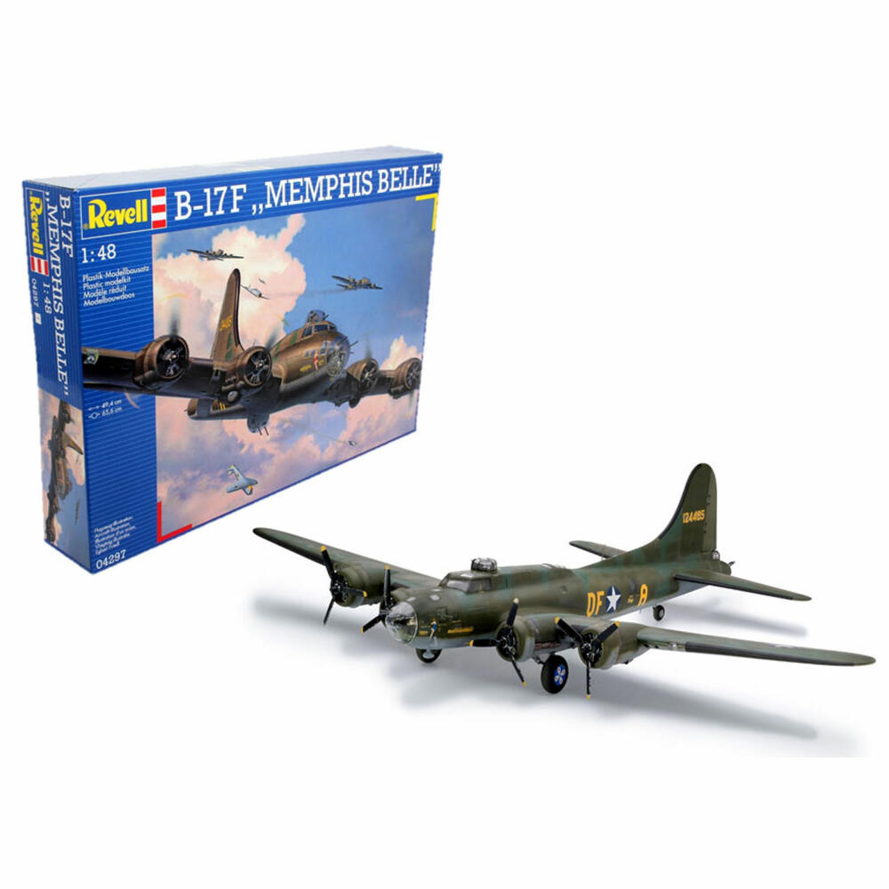 Revell Flugzeug-Modellbausatz B-17F Memphis Belle, Bomber, 107 Teile, 1:48, 04297