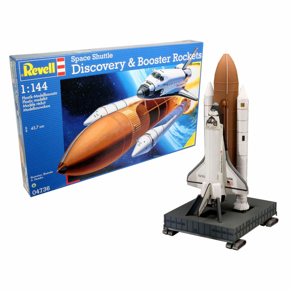 Revell Raumfahrt-Modellbausatz Space Shuttle Discovery & Booster Rockets, 97 Teile, 1:144, 04736