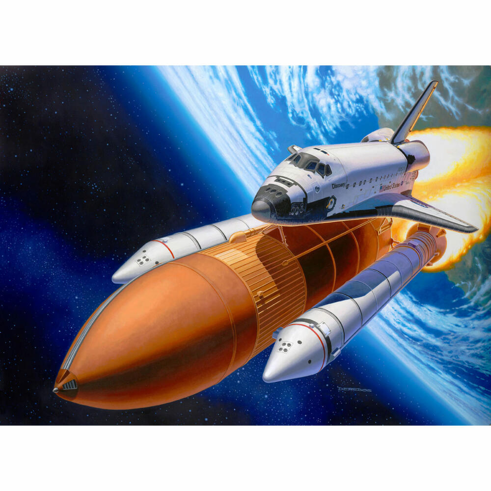 Revell Raumfahrt-Modellbausatz Space Shuttle Discovery & Booster Rockets, 97 Teile, 1:144, 04736