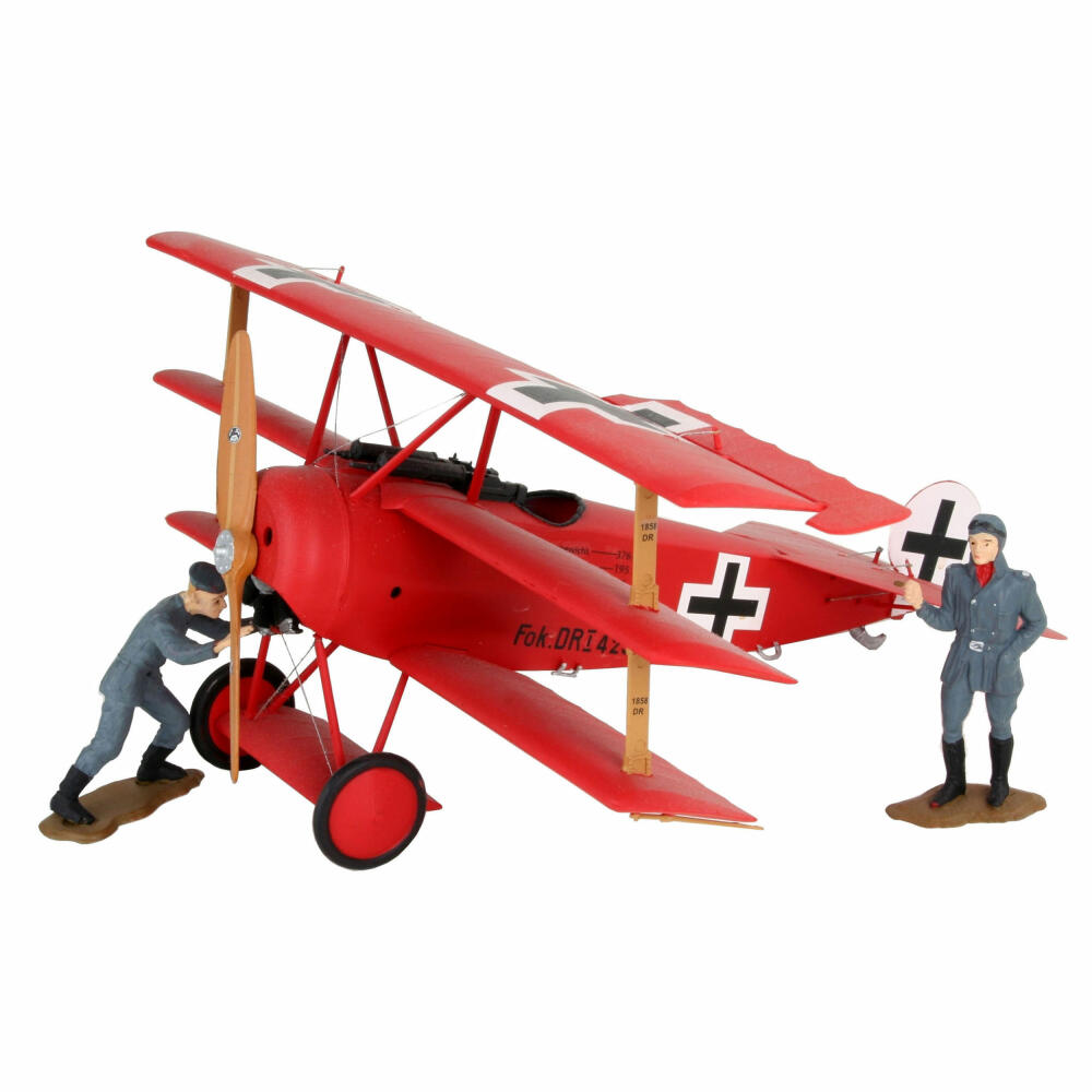 Revell Flugzeug-Modellbausatz Fokker Dr.1 Manfred von Richthofen, Dreidecker, Roter Baron, 66 Teile, 1:28, 04744