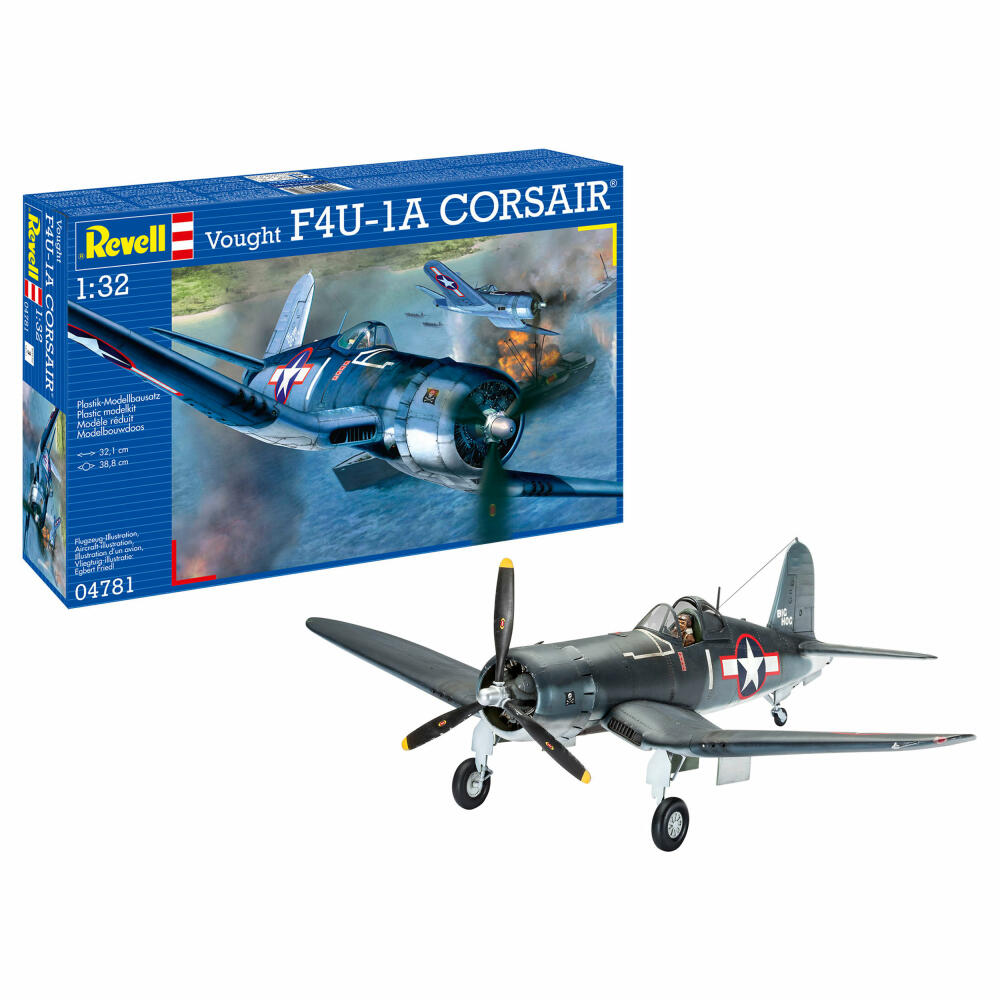 Revell Flugzeug-Modellbausatz Vought F4U-1A Corsair, 68 Teile, 1:32, 04781