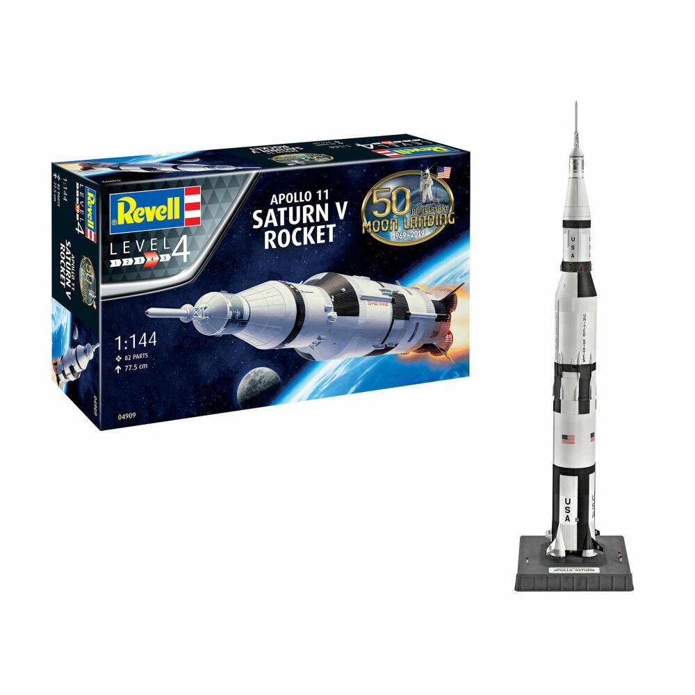 Revell Raumfahrt-Modellbausatz Apollo Saturn V, 82 Teile, 1:144, 04909