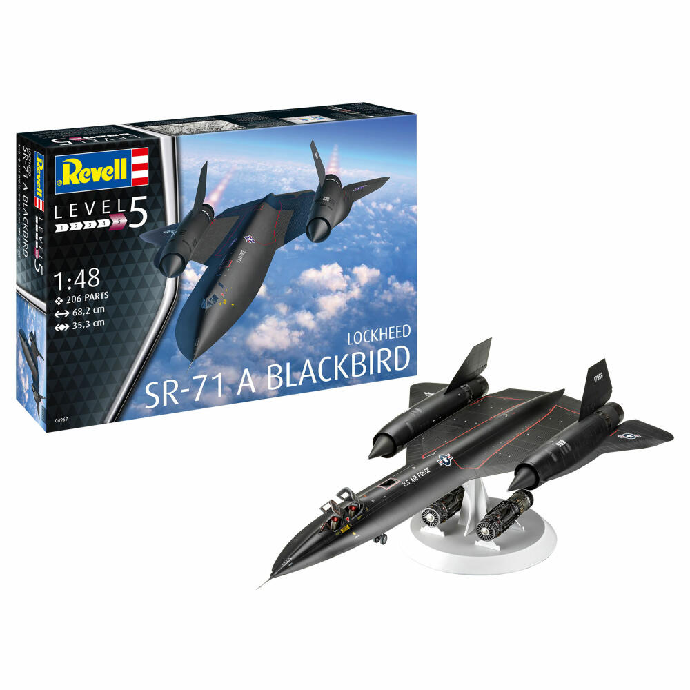 Revell Flugzeug-Modellbausatz Lockheed SR-71 A Blackbird, 206 Teile, 1:48, 04967